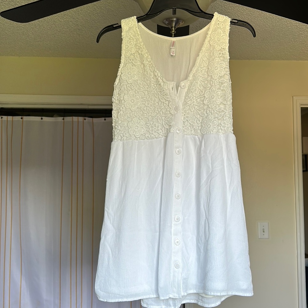 Embroidered detail, Ruched detail White dress.